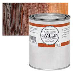 Gamblin Artist's Oil Color - Transparent Earth Orange, 16 oz can and swatch