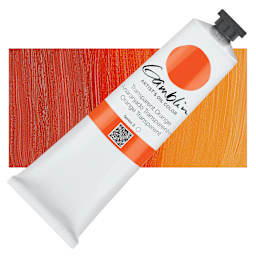 Gamblin Artist's Oil Color - Transparent Orange, 150 ml tube and swatch