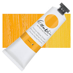 Gamblin Artist's Oil Color - Hansa Yellow Deep, 37 ml tube and swatch