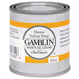 Gamblin Artist's Oil Color - Hansa Yellow Deep, 8 oz Can