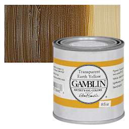 Gamblin Artist's Oil Color - Transparent Earth Yellow, 8 oz Can and swatch