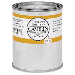 Gamblin Artist's Oil Color - Transparent Earth Yellow, 16 oz Can