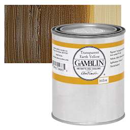 Gamblin Artist's Oil Color - Transparent Earth Yellow, 16 oz Can and swatch