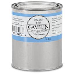 Gamblin Artist's Oil Color - Radiant Blue, 16 oz can