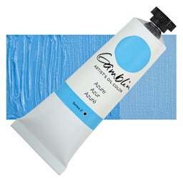 Gamblin Artist's Oil Color - Azure, 37 ml tube and swatch