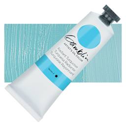 Gamblin Artist's Oil Color - Radiant Turquoise, 37 ml tube and swatch