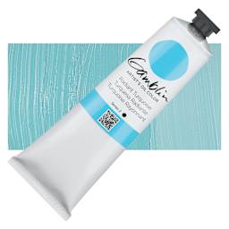 Gamblin Artist's Oil Color - Radiant Turquoise, 150 ml tube and swatch
