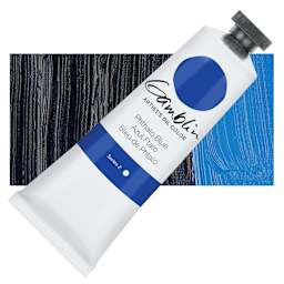 Gamblin Artist's Oil Color - Phthalo Blue, 37 ml tube and swatch