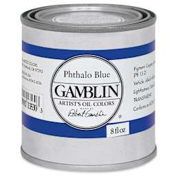 Gamblin Artist's Oil Color - Phthalo Blue, 8 oz Can