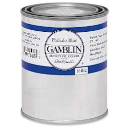 Gamblin Artist's Oil Color - Phthalo Blue, 16 oz Can