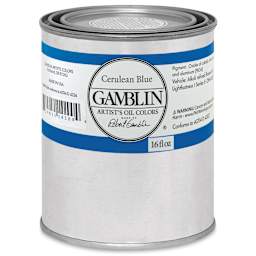 Gamblin Artist's Oil Color - Cerulean Blue, 16 oz Can