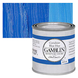 Gamblin Artist's Oil Color - Cerulean Blue Hue, 8 oz Can and swatch