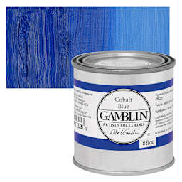 Gamblin Artist's Oil Color - Cobalt Blue, 8 oz Can and swatch