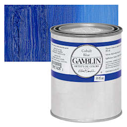 Gamblin Artist's Oil Color - Cobalt Blue, 16 oz Can and swatch