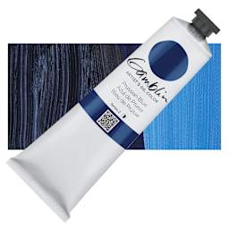 Gamblin Artist's Oil Color - Prussian Blue, 150 ml tube and swatch