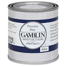 Gamblin Artist's Oil Color - Prussian Blue, 8 oz Can