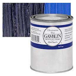 Gamblin Artist's Oil Color - Ultramarine Blue, 16 oz Can and swatch