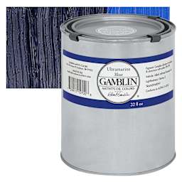 Gamblin Artist's Oil Color - Ultramarine Blue, 32 oz Can and swatch