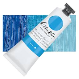 Gamblin Artist's Oil Color - Manganese Blue Hue, 37 ml tube and swatch