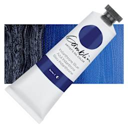 Gamblin Artist's Oil Color - Indanthrone Blue, 37 ml tube and swatch