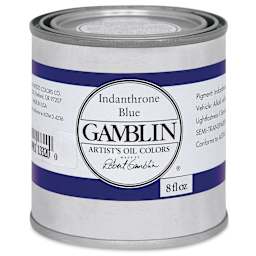Gamblin Artist's Oil Color - Indanthrone Blue, 8 oz Can