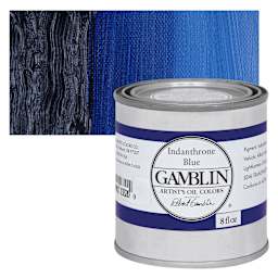 Gamblin Artist's Oil Color - Indanthrone Blue, 8 oz Can and swatch
