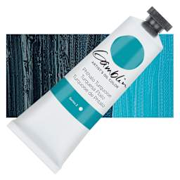 Gamblin Artist's Oil Color - Phthalo Turquoise, 37 ml tube and swatch