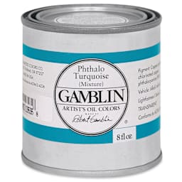 Gamblin Artist's Oil Color - Phthalo Turquoise, 8 oz Can