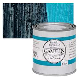 Gamblin Artist's Oil Color - Phthalo Turquoise, 8 oz Can and swatch