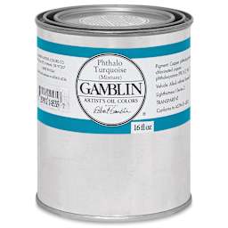 Gamblin Artist's Oil Color - Phthalo Turquoise, 16 oz Can