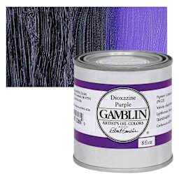 Gamblin Artist's Oil Color - Dioxazine Purple, 8 oz Can and swatch