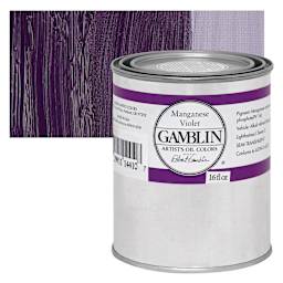 Gamblin Artist's Oil Color - Manganese Violet, 16 oz Can and swatch