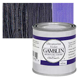 Gamblin Artist's Oil Color - Ultramarine Violet, 8 oz Can and swatch