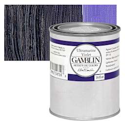 Gamblin Artist's Oil Color - Ultramarine Violet, 16 oz Can and swatch
