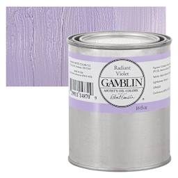 Gamblin Artist's Oil Color - Radiant Violet, 16 oz Can and swatch