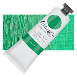 Gamblin Artist's Oil Color - Emerald Green, 37 ml tube and swatch