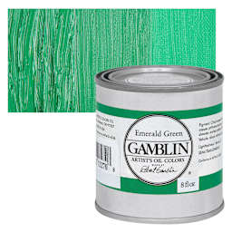 Gamblin Artist's Oil Color - Emerald Green, 8 oz Can and swatch