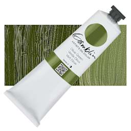 Gamblin Artist's Oil Color - Olive Green, 150 ml tube and swatch