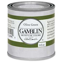 Gamblin Artist's Oil Color - Olive Green, 8 oz Can