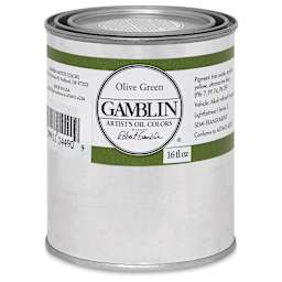 Gamblin Artist's Oil Color - Olive Green, 16 oz Can