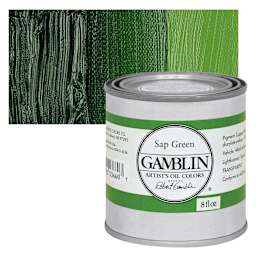 Gamblin Artist's Oil Color - Sap Green, 8 oz Can and swatch