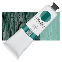 Gamblin Artist's Oil Color - Viridian, 150 ml tube and swatch