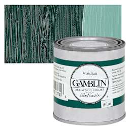 Gamblin Artist's Oil Color - Viridian, 8 oz Can and swatch