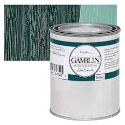 Gamblin Artist's Oil Color - Viridian, 16 oz Can and swatch