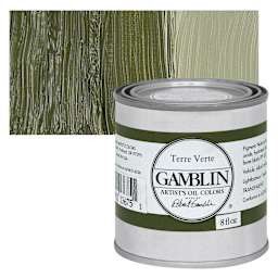 Gamblin Artist's Oil Color - Terre Verte, 8 oz Can and swatch