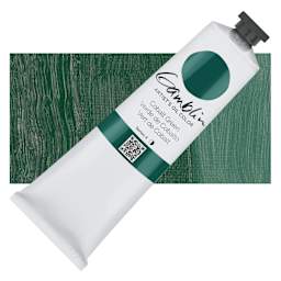 Gamblin Artist's Oil Color - Cobalt Green, 150 ml tube and swatch