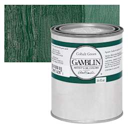 Gamblin Artist's Oil Color - Cobalt Green, 16 oz Can and swatch