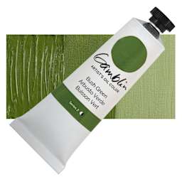 Gamblin Artist's Oil Color - Bush Green, 37 ml tube and swatch