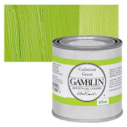 Gamblin Artist's Oil Color - Cadmium Green, 8 oz Can and swatch