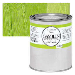 Gamblin Artist's Oil Color - Cadmium Green, 16 oz Can and swatch